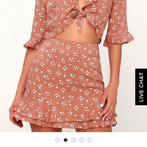 Flower crush terra cotta skirt